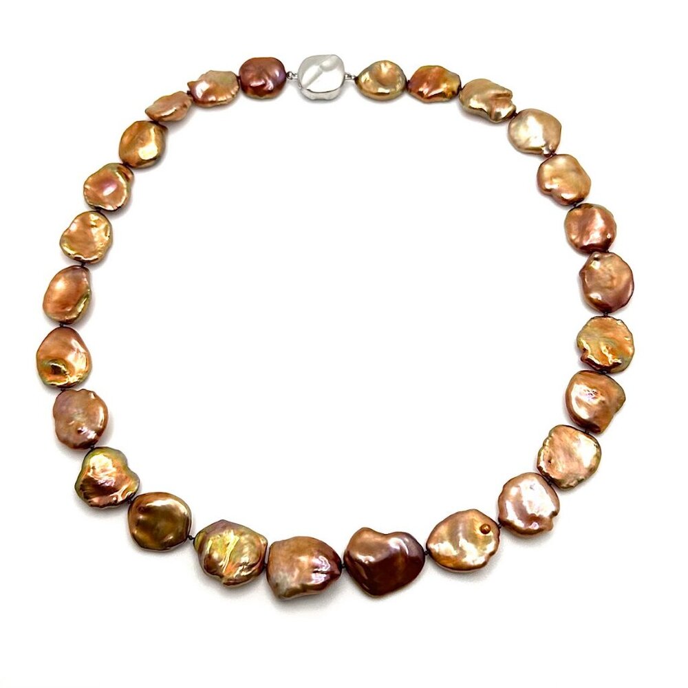 Honora Baroque Brown Freshwater Pearl Sterling Silver Beaded Necklace 18"